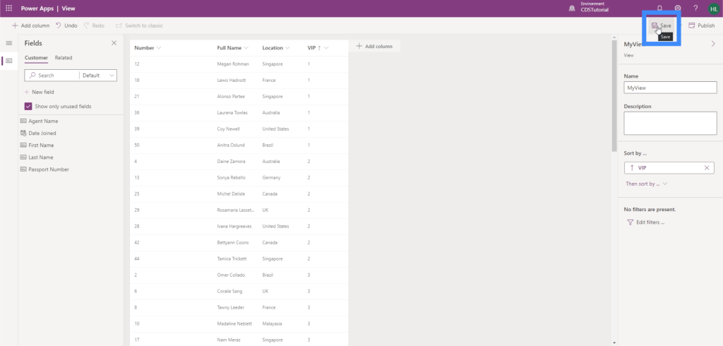 powerapps views