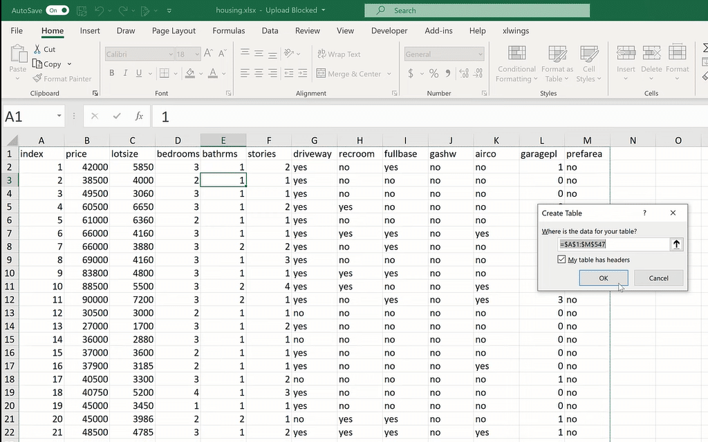 frequency tables in excel