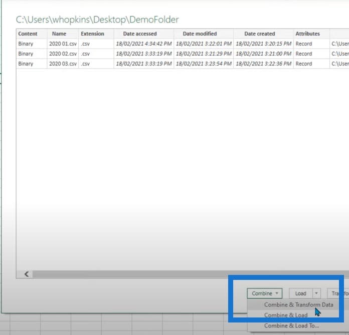 power query combine files from multiple folders