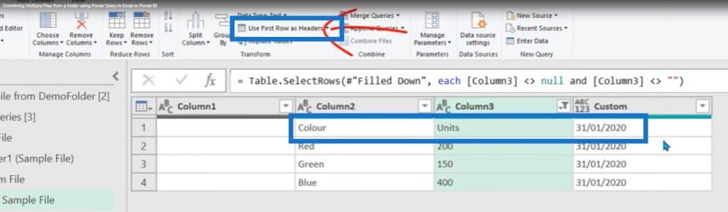 power query combine files from multiple folders