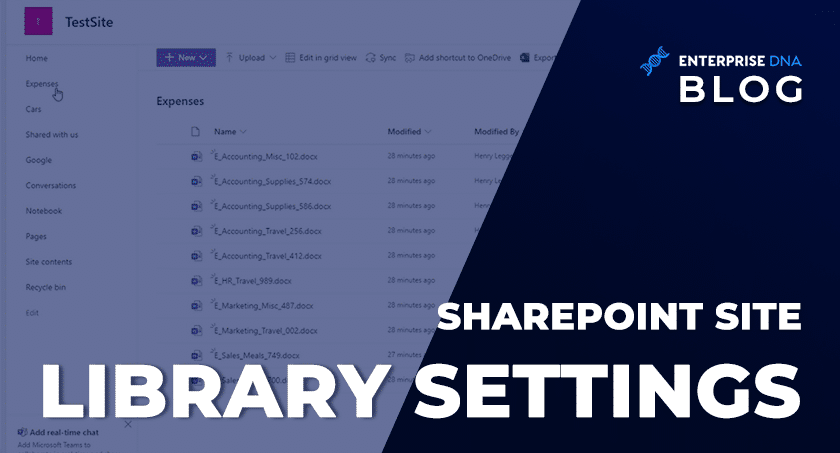 SharePoint Site Library Settings