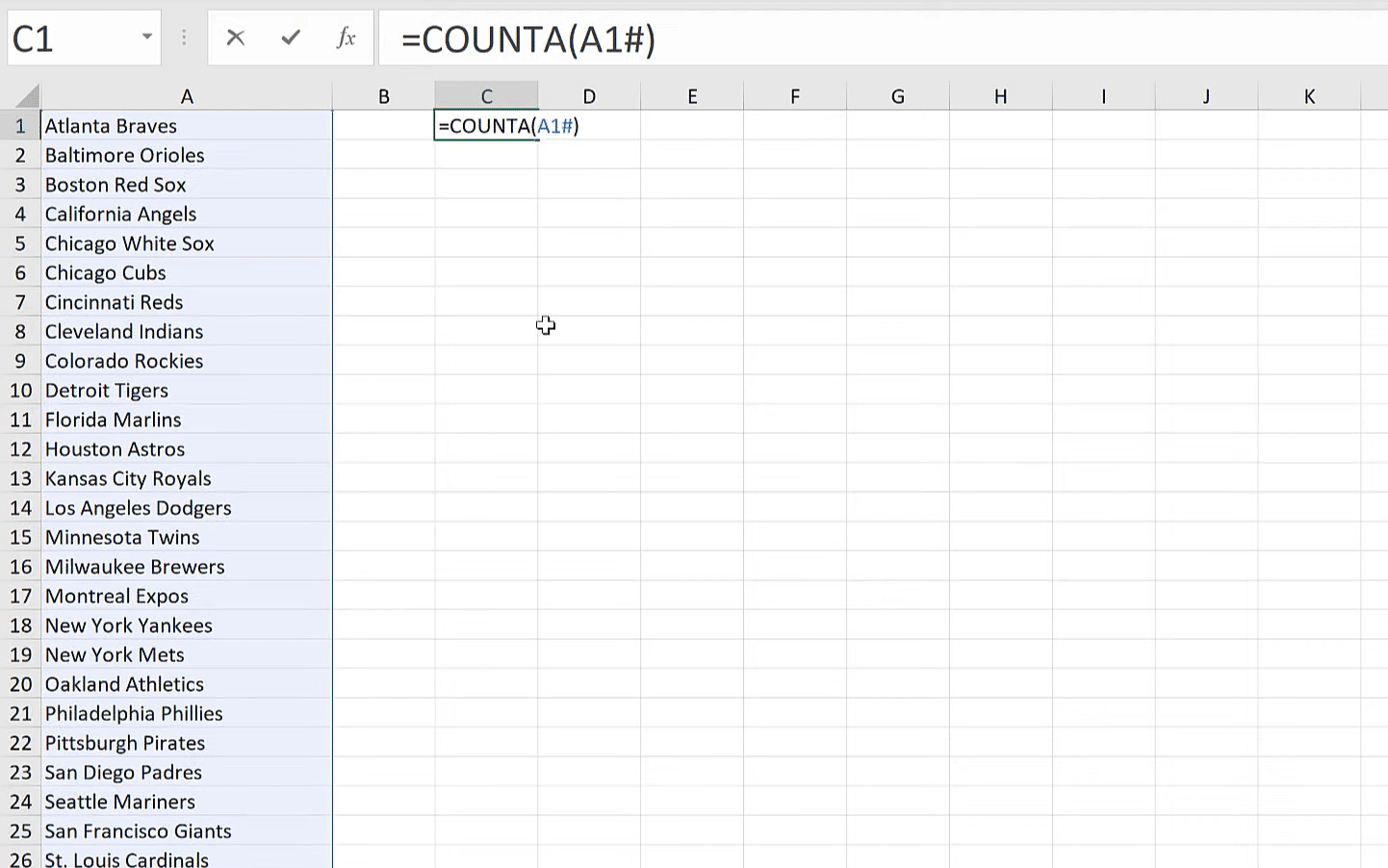 count distinct values in excel