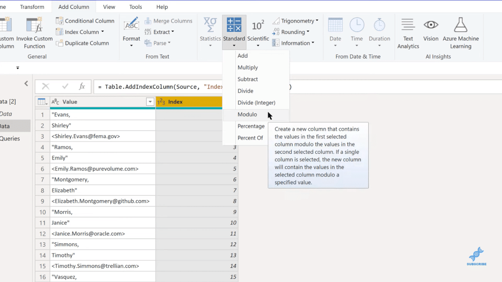 power query modulo