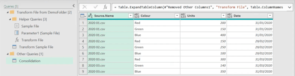 power query combine files from multiple folders