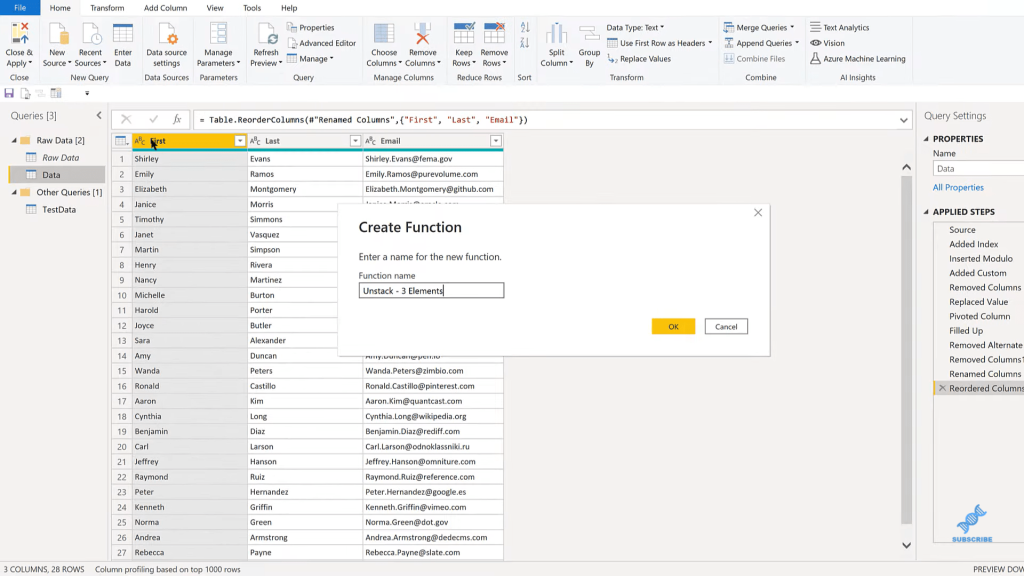 power bi custom query