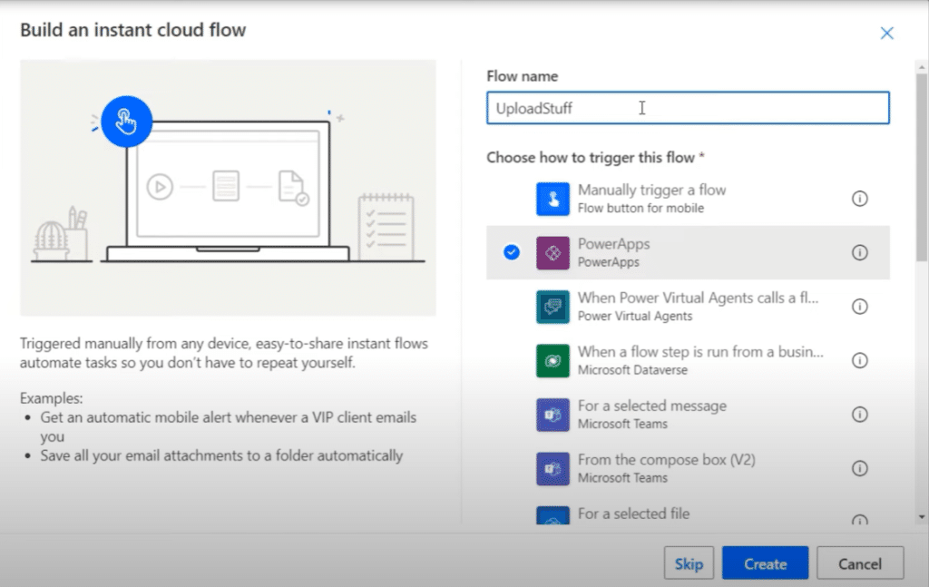 Microsoft Power Automate platform