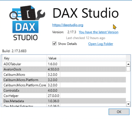 using DAX Studio