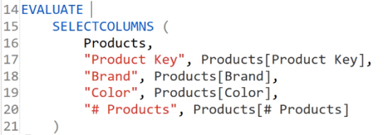 Overview Of The DAX Studio Keyword COLUMN – Master Data Skills + AI