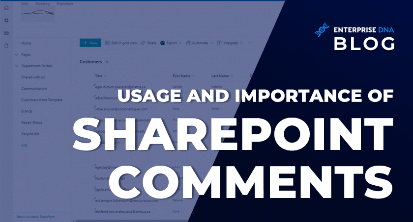 Usage And Importance SharePoint Comments