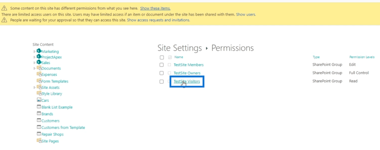 SharePoint user permissions