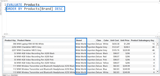 DAX Query Example Using Various Keywords & Functions – Master Data ...