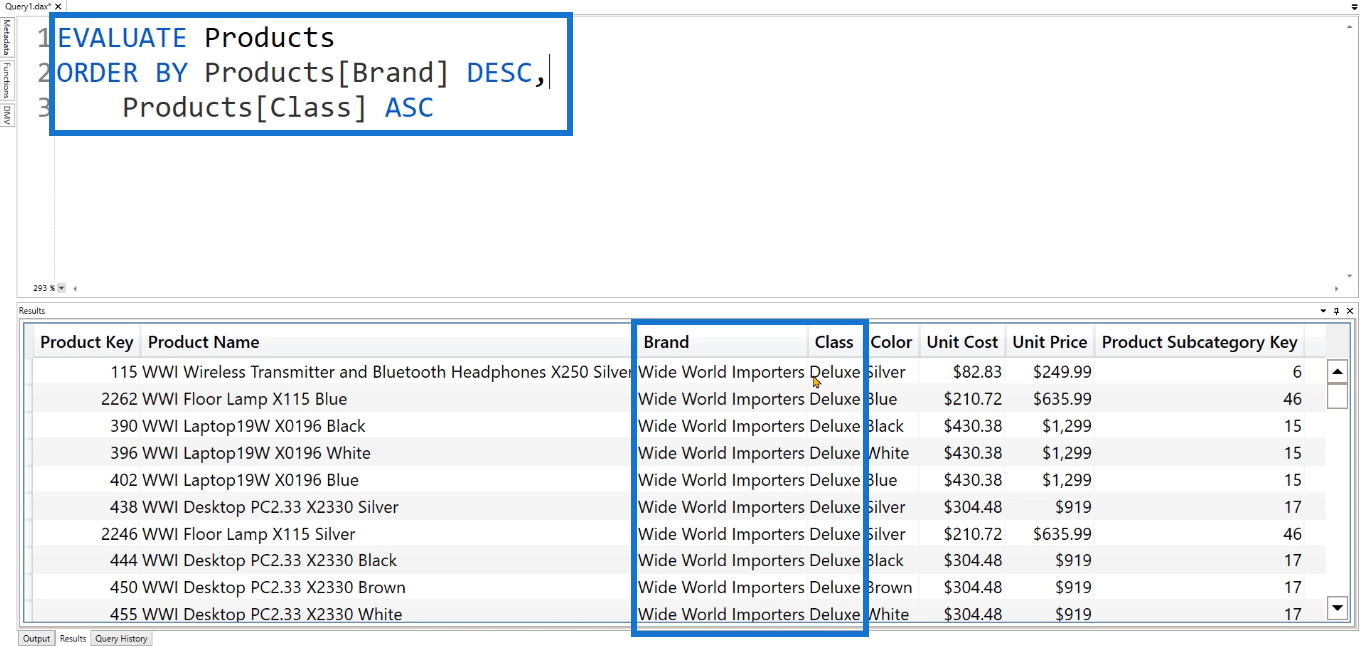 DAX Query Example Using Various Keywords & Functions – Master Data ...