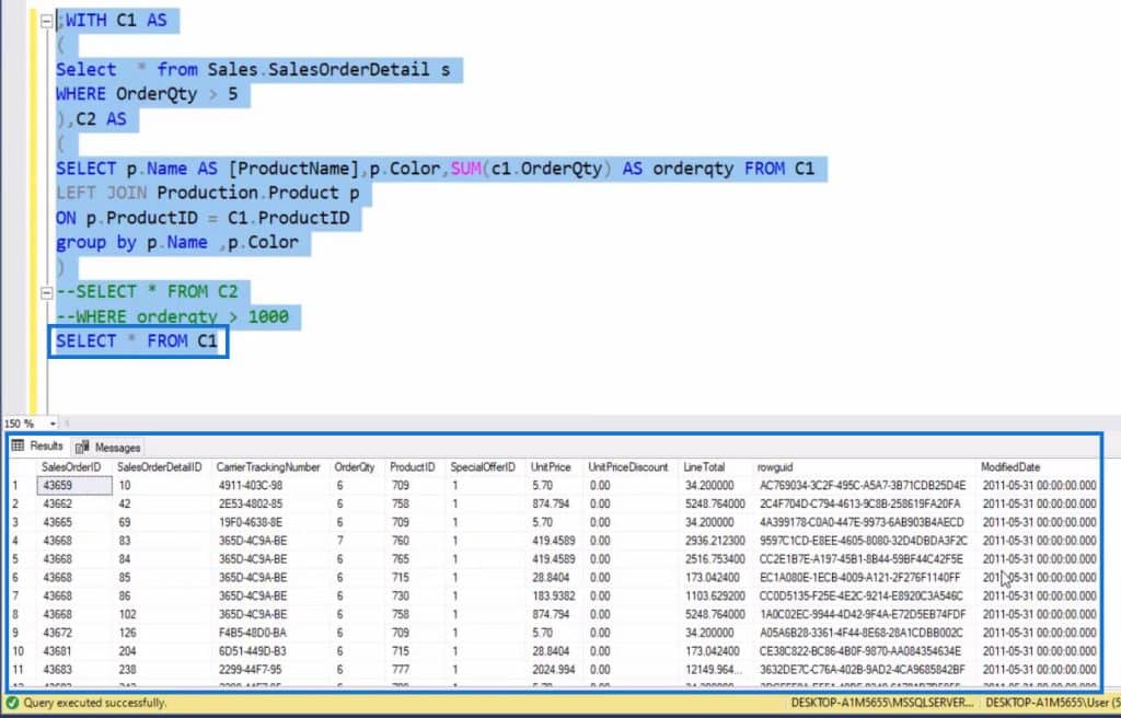 sql table expressions