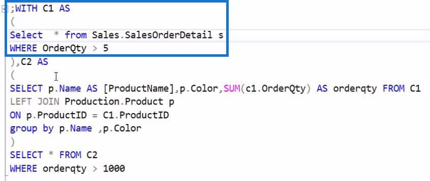 sql table expressions