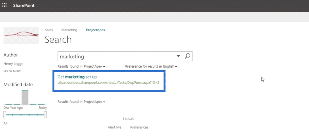 SharePoint search