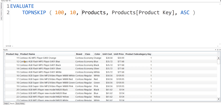 DAX Query Example Using Various Keywords & Functions – Master Data ...