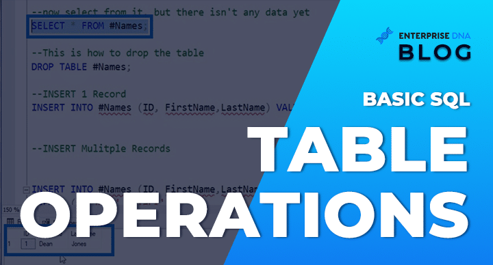 Basic SQL Table Operations