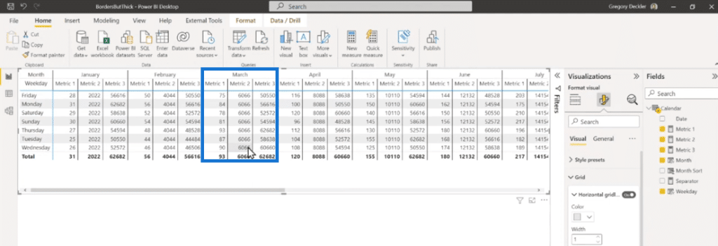 excel table