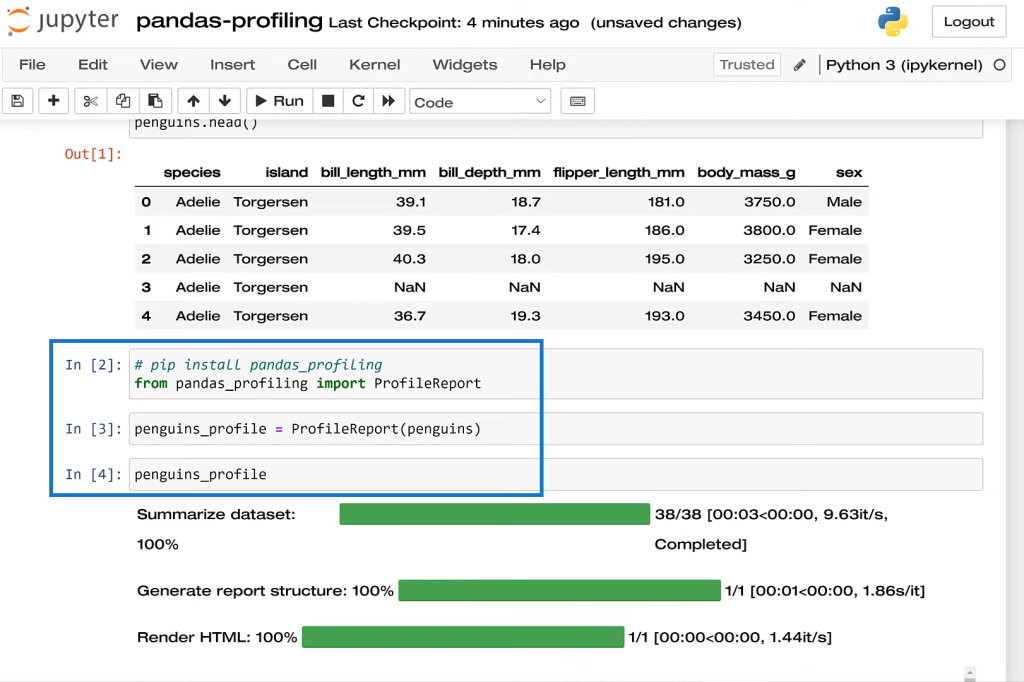 datasets in pandas