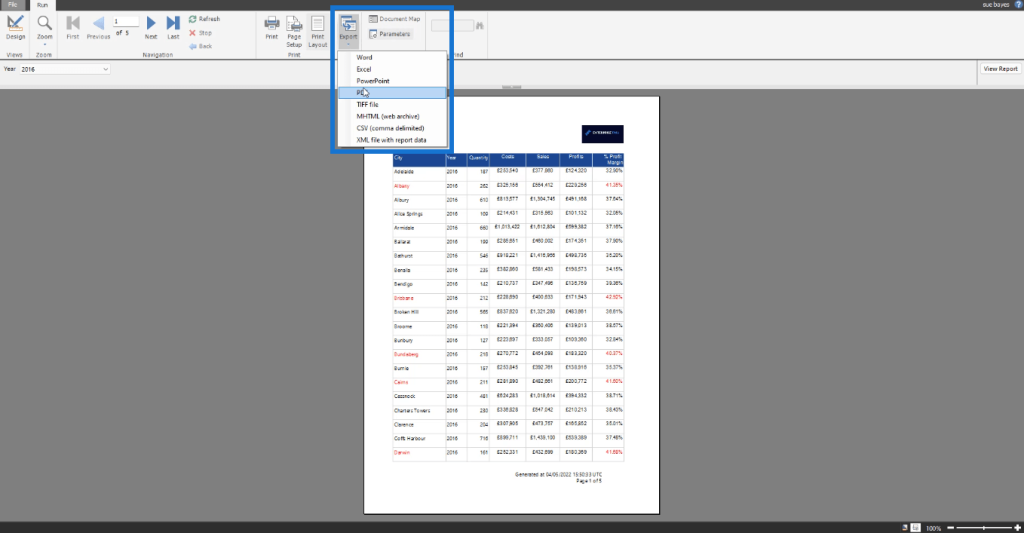 publish paginated report Power BI