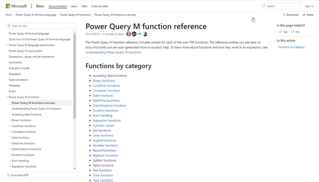 Power Query tool