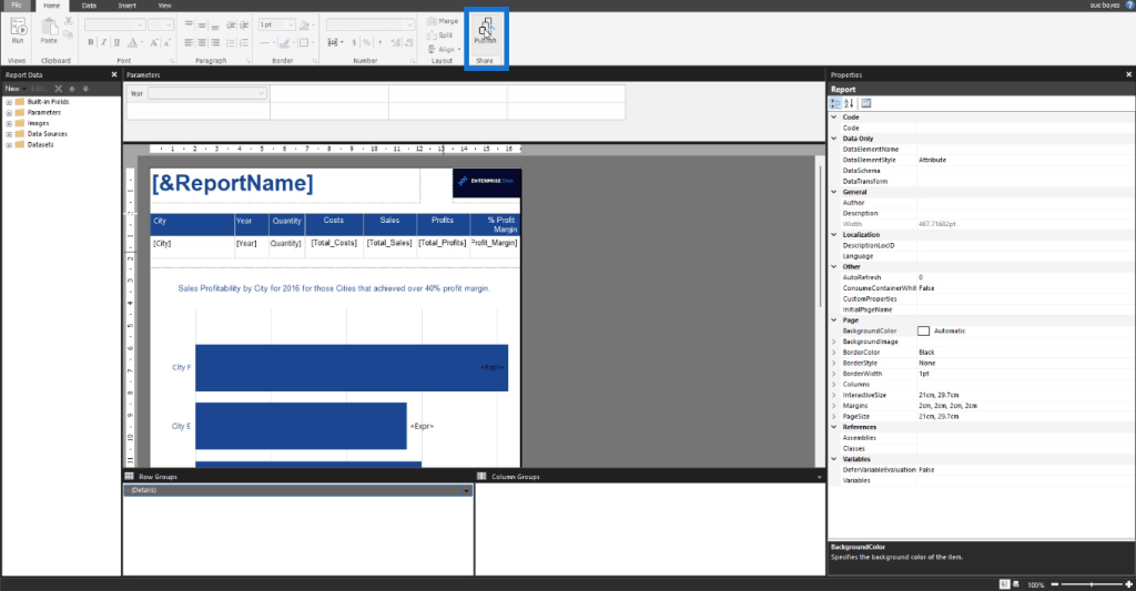 publish paginated report Power BI