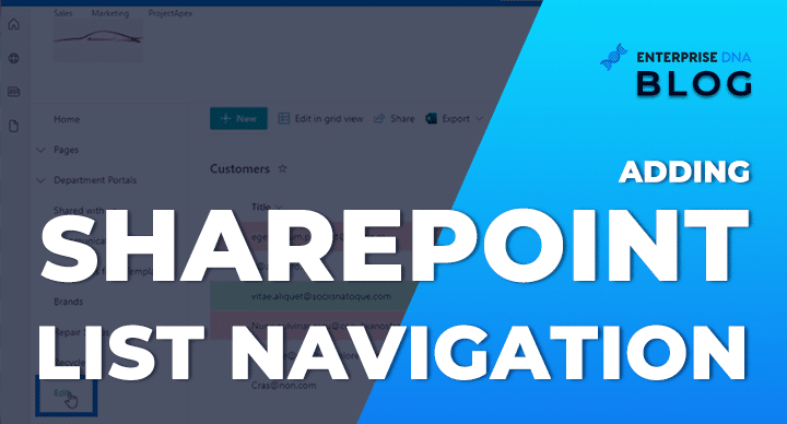Adding SharePoint List Navigation - Enterprise DNA