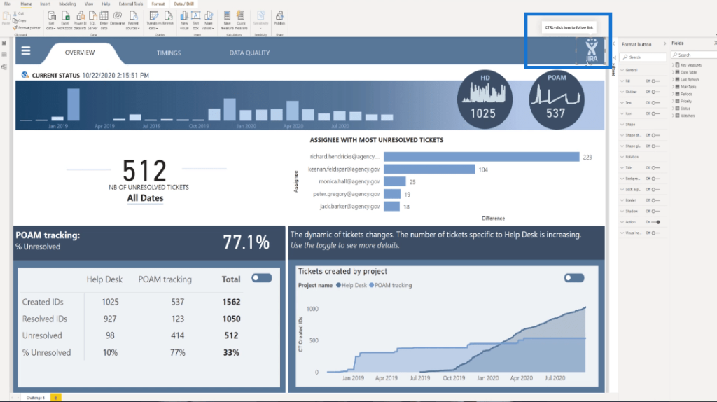 power bi navigation buttons