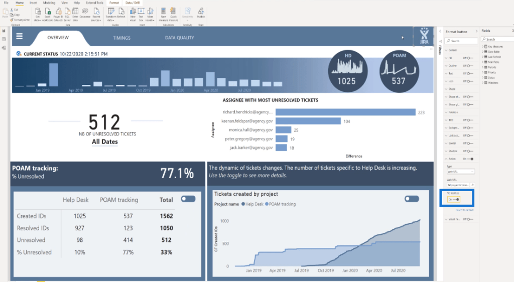 power bi navigation buttons