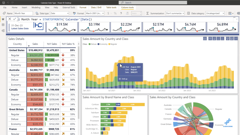 dCalendario = CALENDARAUTO com idioma em inglês - Guru do Excel e Power BI