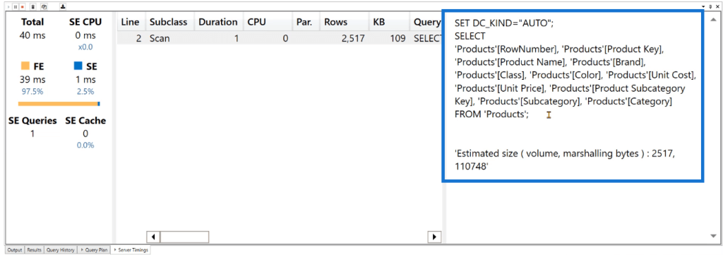 query plan