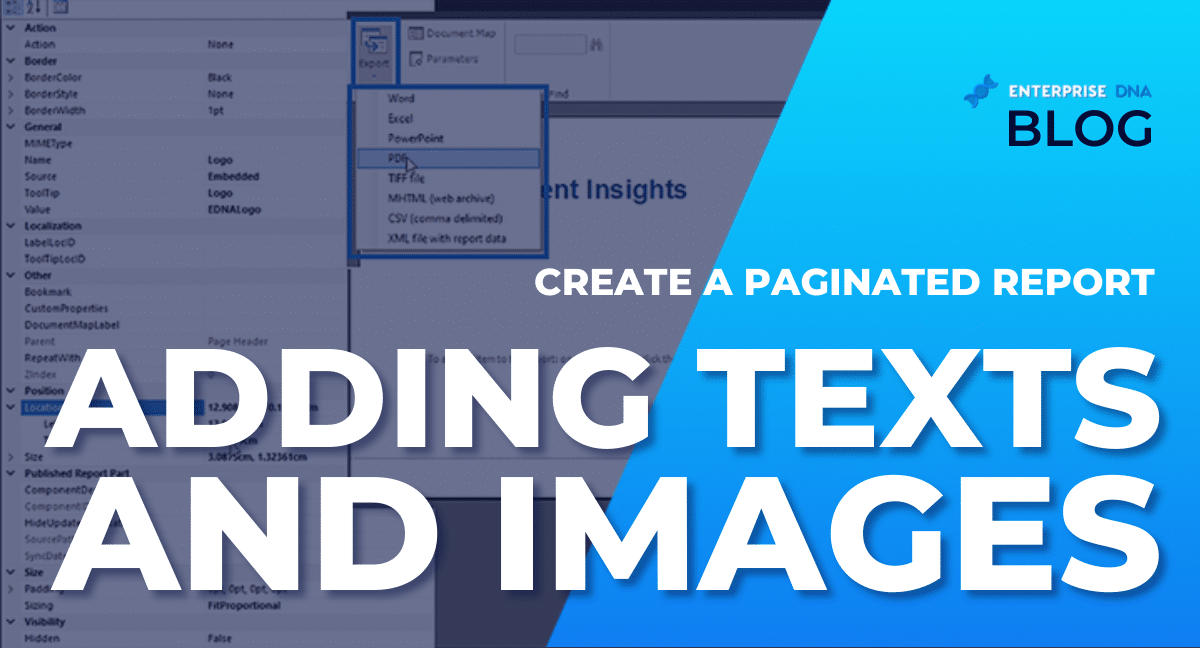 Create a Paginated Report Adding Texts and Images - Enterprise DNA