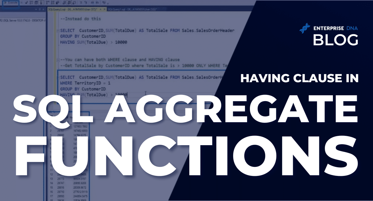 HAVING Clause In SQL Aggregate Functions