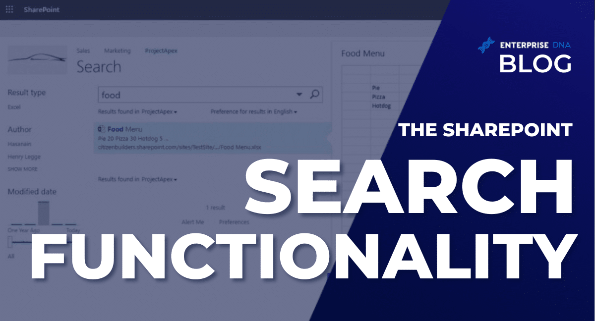 The SharePoint Search Functionality