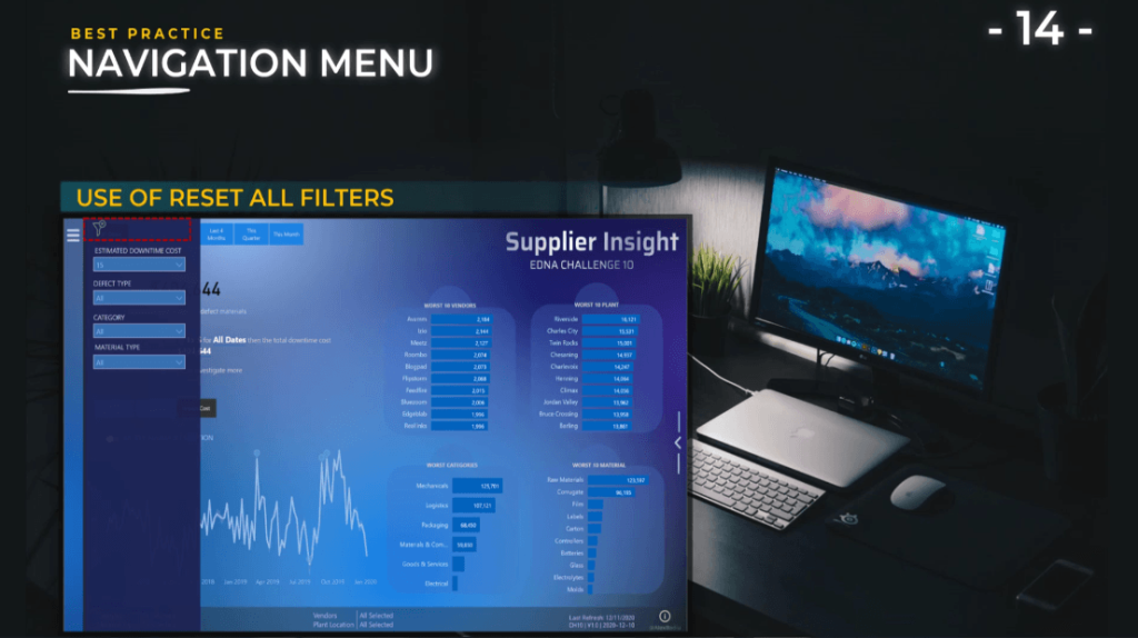 power bi navigation buttons