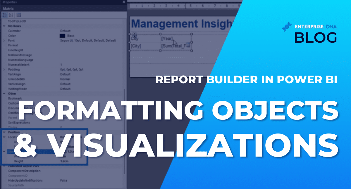 Report Builder In Power BI: Formatting Objects & Visualizations - Enterprise DNA