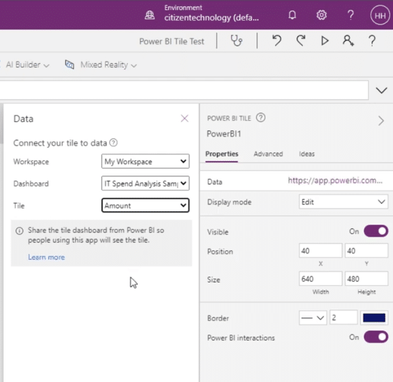 Power BI Tile