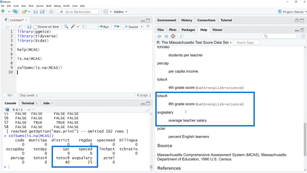 visualizing missing data in R