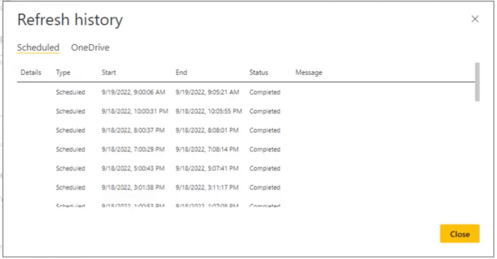 refresh Power BI