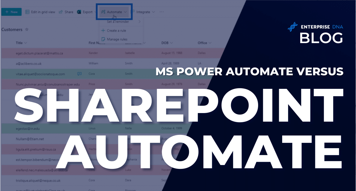 MS Power Automate Vs. SharePoint Automate