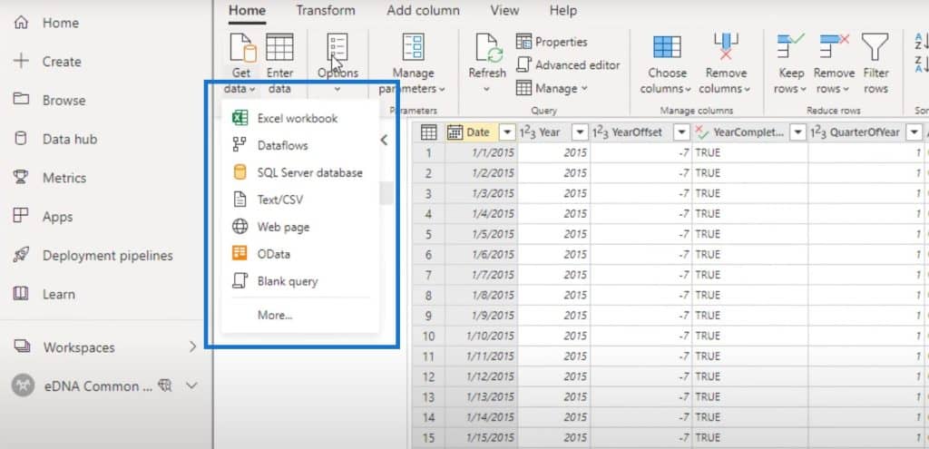 Power BI dataflows and querries