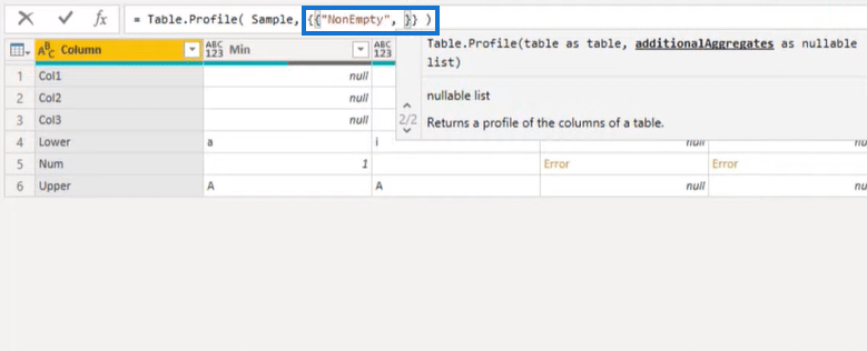 NoneEmpty function to remove empty columns in Power BI