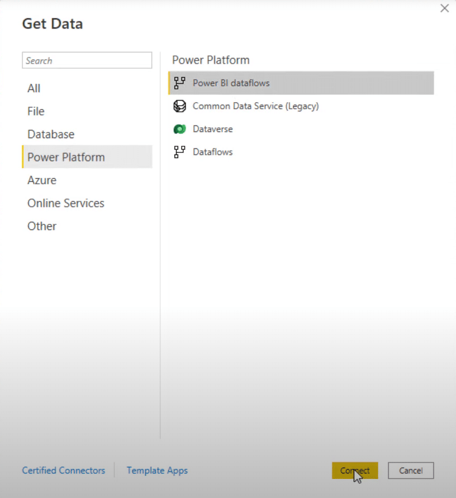 Connecting Power BI dataflows to workspaces