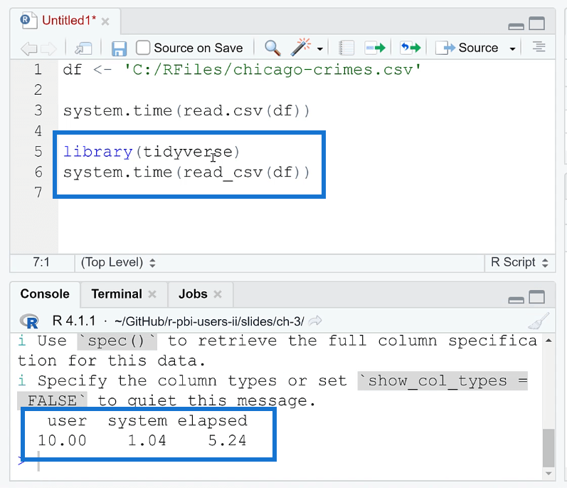 performance in R