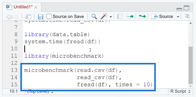 performance in R