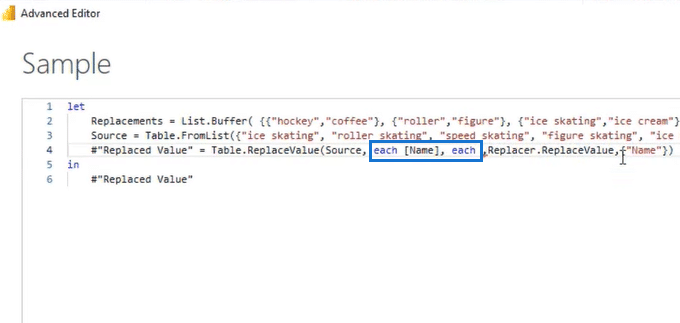 Power BI Replace Text in Column using Advanced Editor