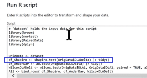 Power BI Statistical Analysis R Test