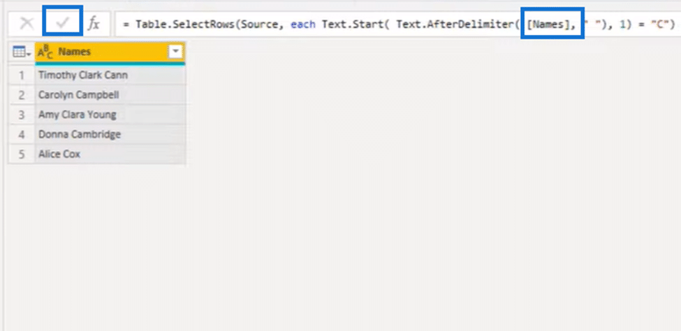 Power Query filter: Table.SelectRows