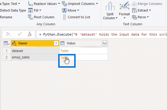 Tablee Emoji in Power BI