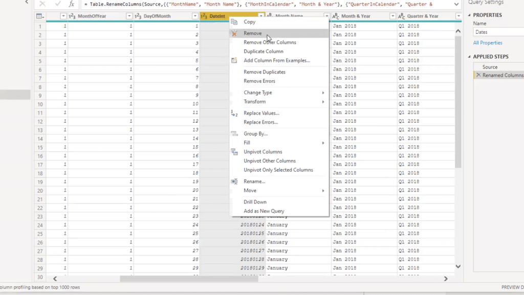 creating a date table in Power BI